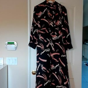 Brand new Mock neck satin midi dress